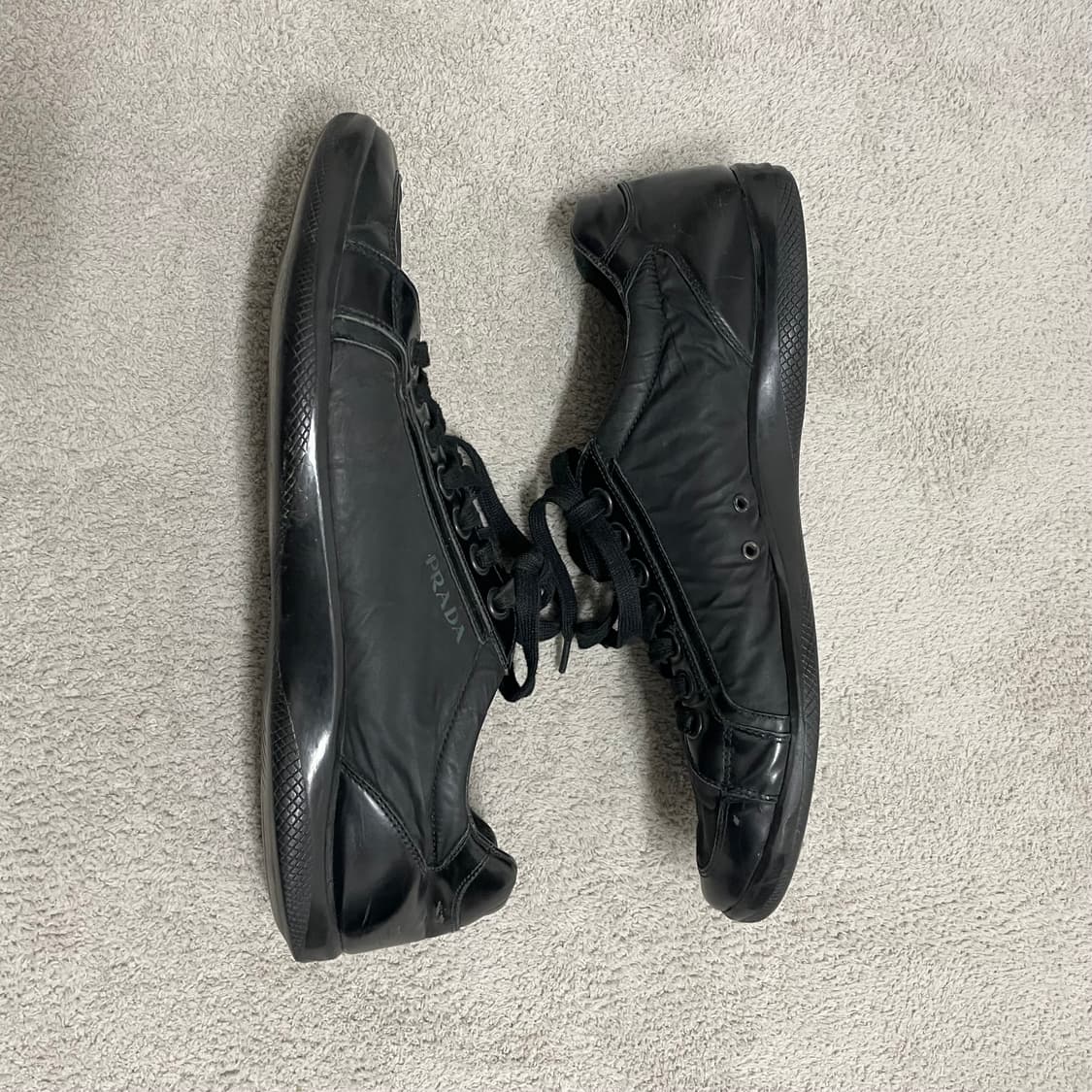 290) 프라다 스포츠 레더 나일론 로고 트레이너 스니커즈 상품이미지7