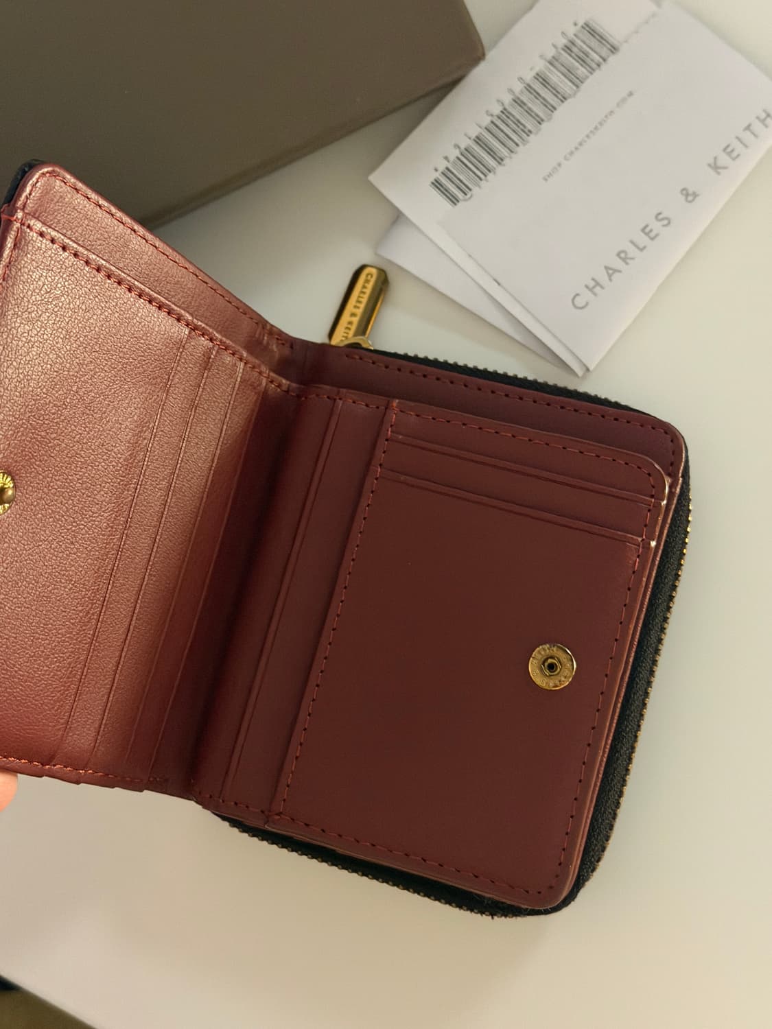 찰스앤키스 블랙 XXS 사이즈 지갑 블랙 버건디 상품이미지3