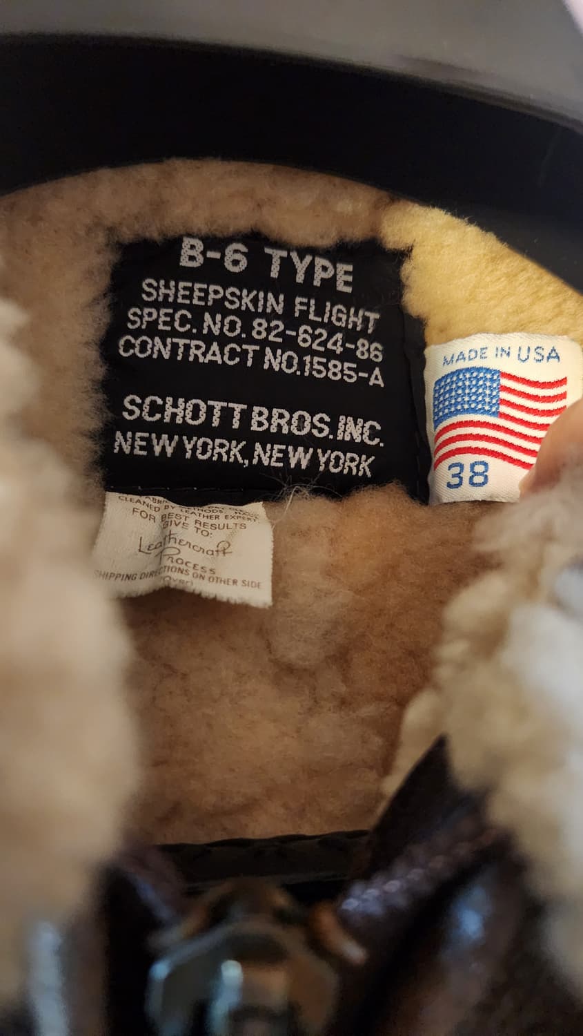 80s schott b-3 무스탕 가죽자켓 상품이미지3