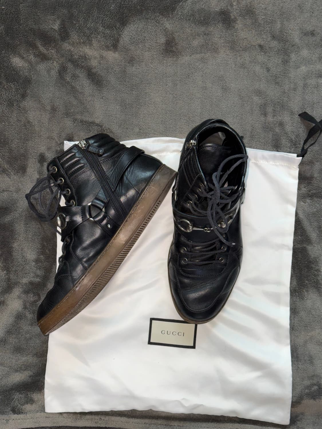 구찌 홀스빗 레더 하이탑 스니커즈 상품이미지4