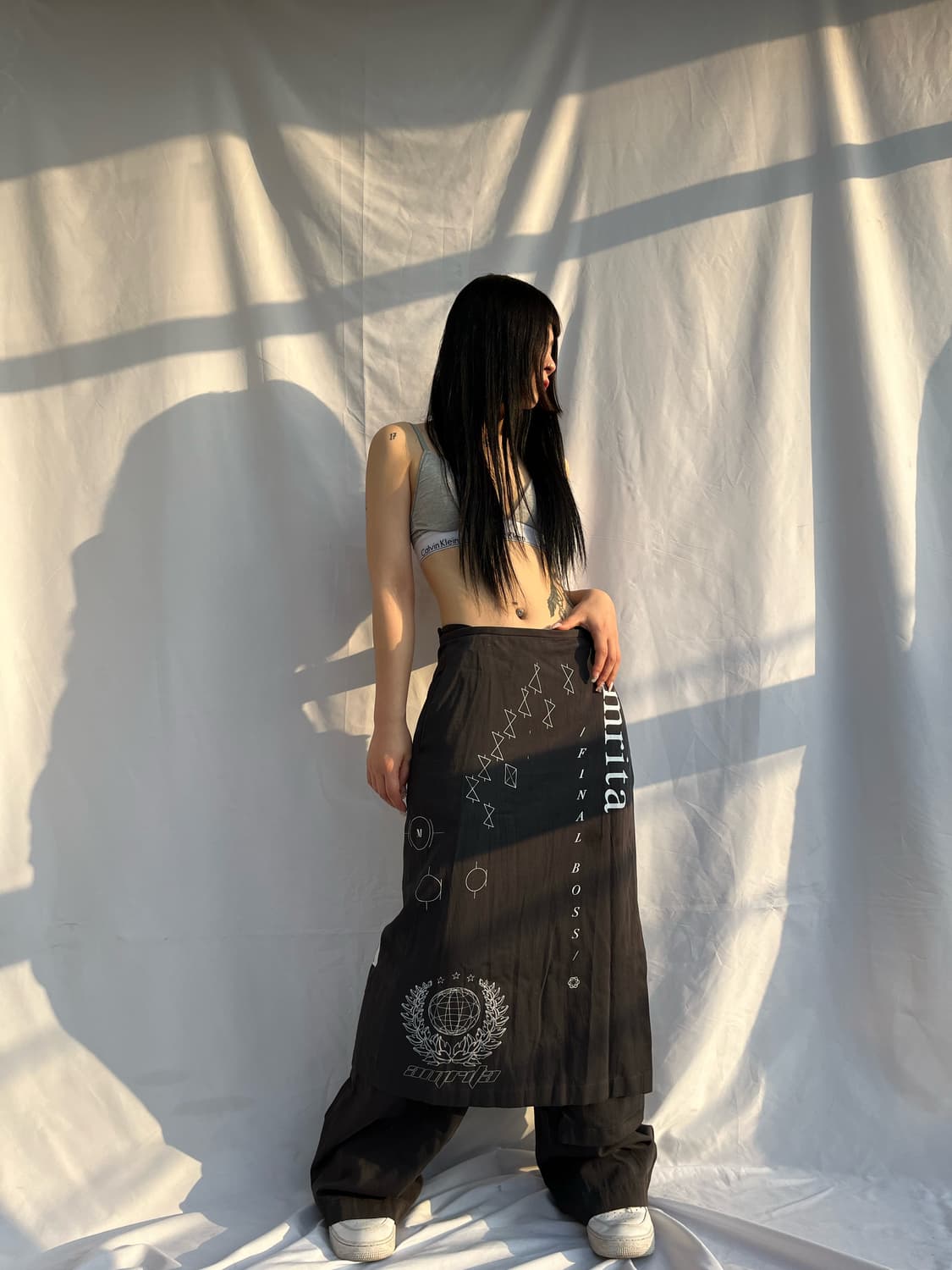 혜인서 랩 스커트 레이어드 와이드팬츠 상품이미지2