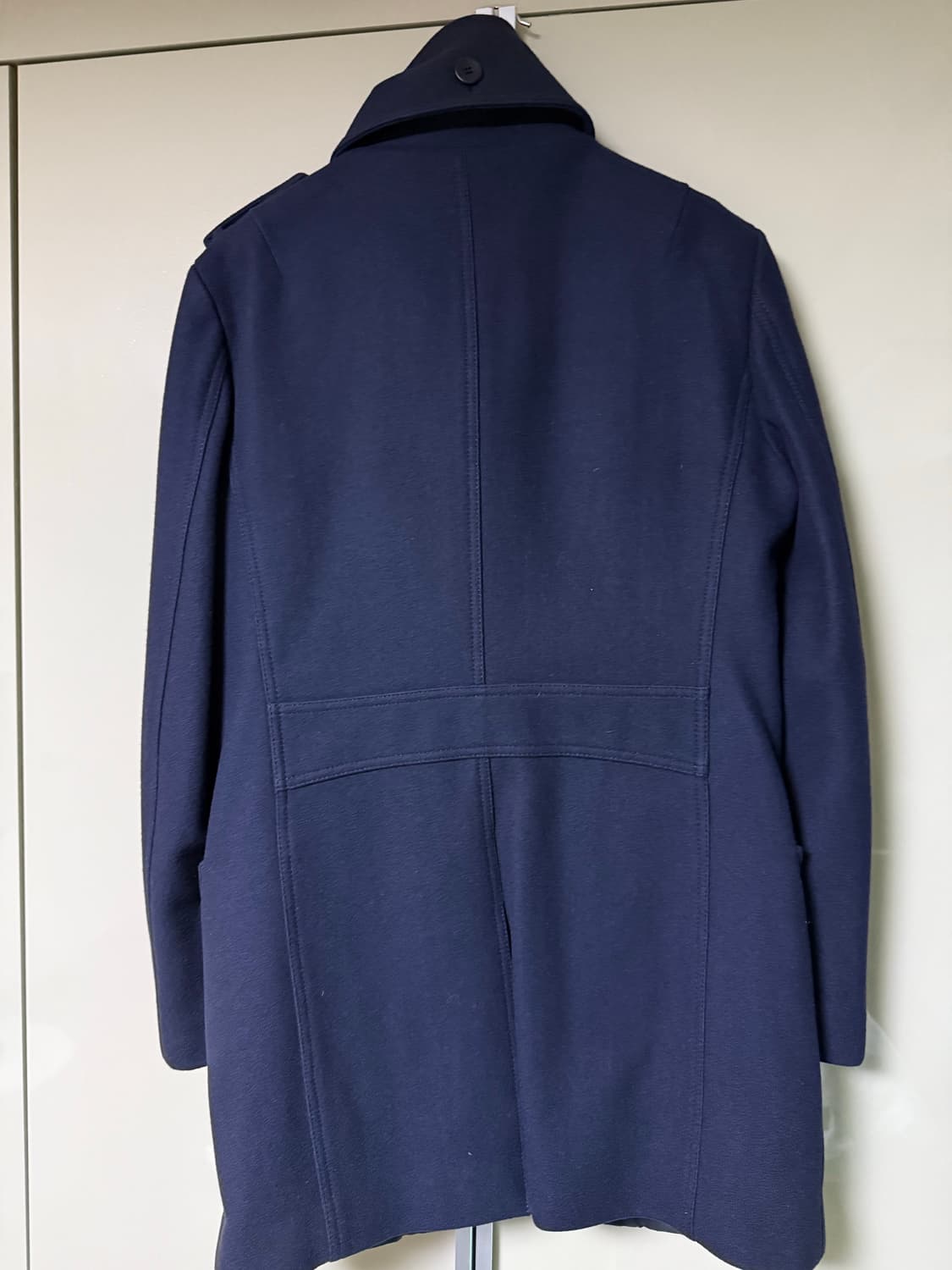 솔리드옴므 네이비 모직 하프코트 100사이즈 상품이미지3