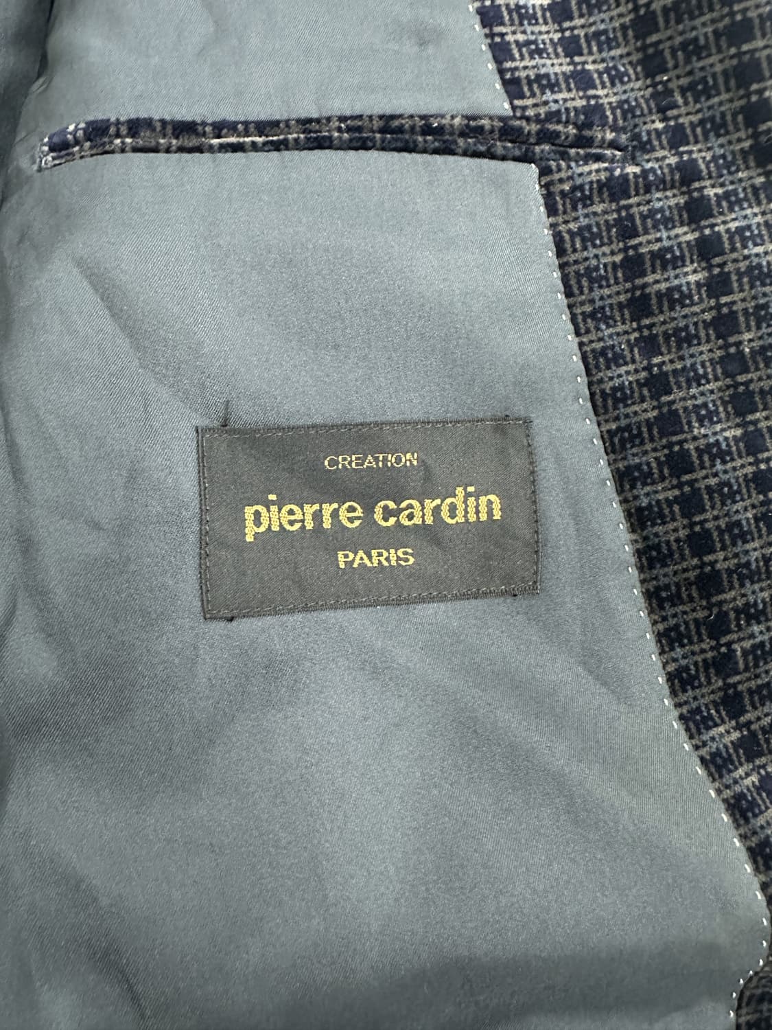 피에르가르뎅 벨벳 체크 투버튼 블레이저 상품이미지3