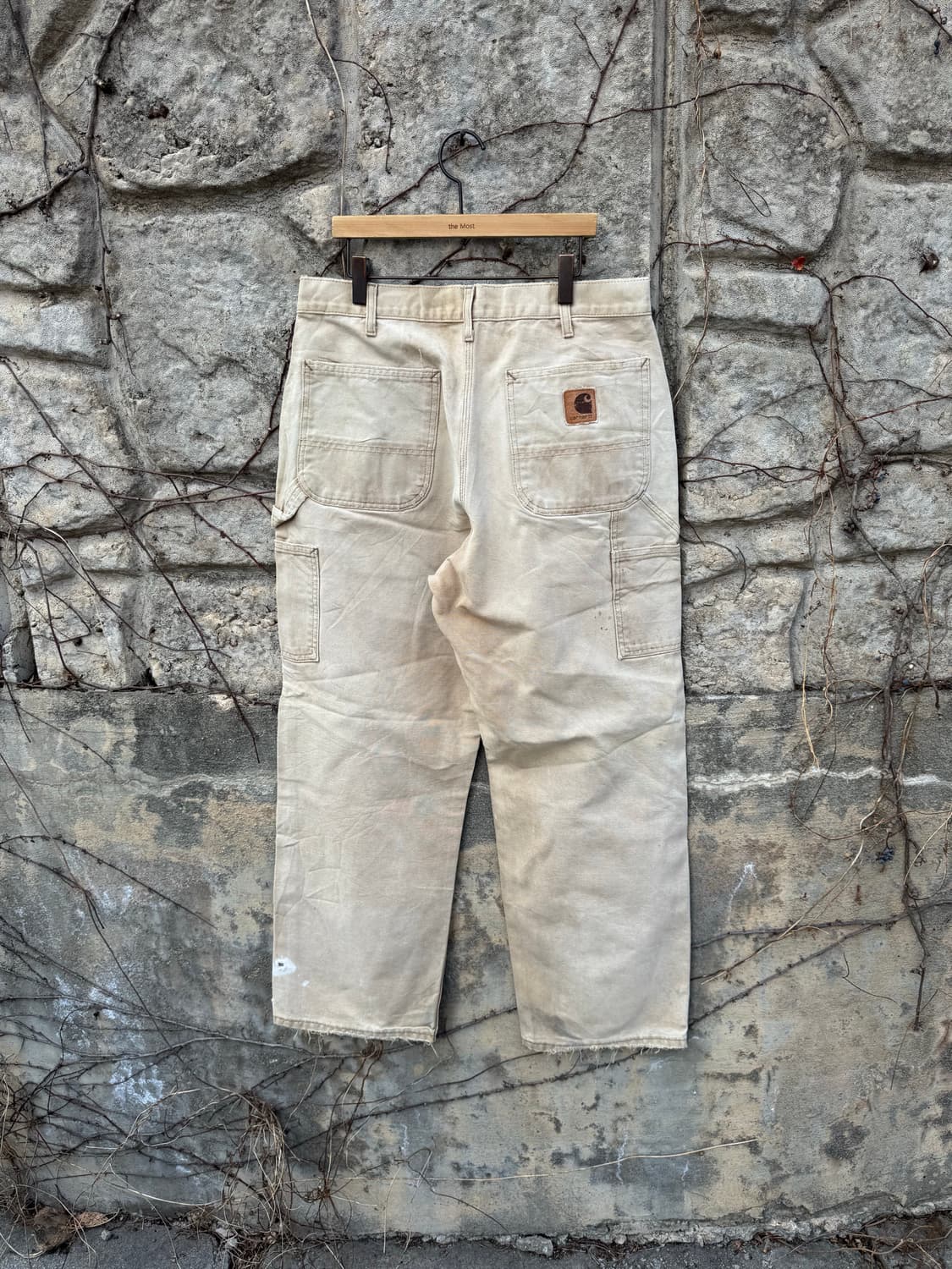 90s 칼하트 빈티지 b11 베이지 하드페이딩 싱글니 카펜터 워크 팬츠 상품이미지2