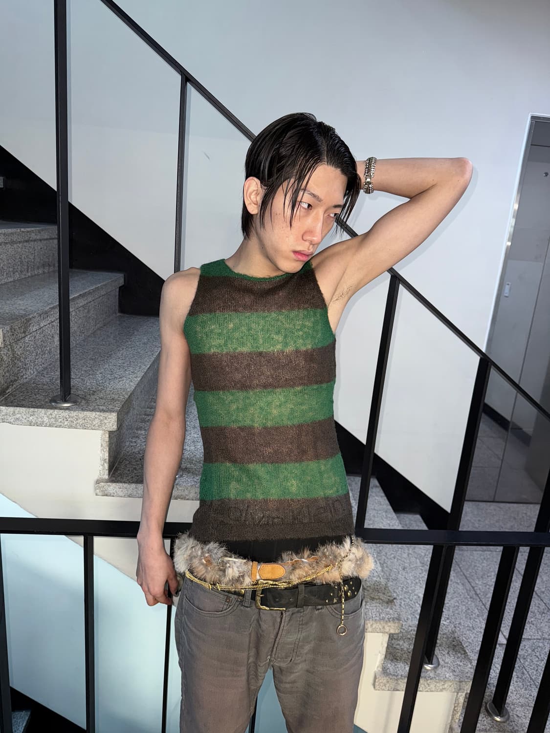 two tone knit vest 상품이미지3