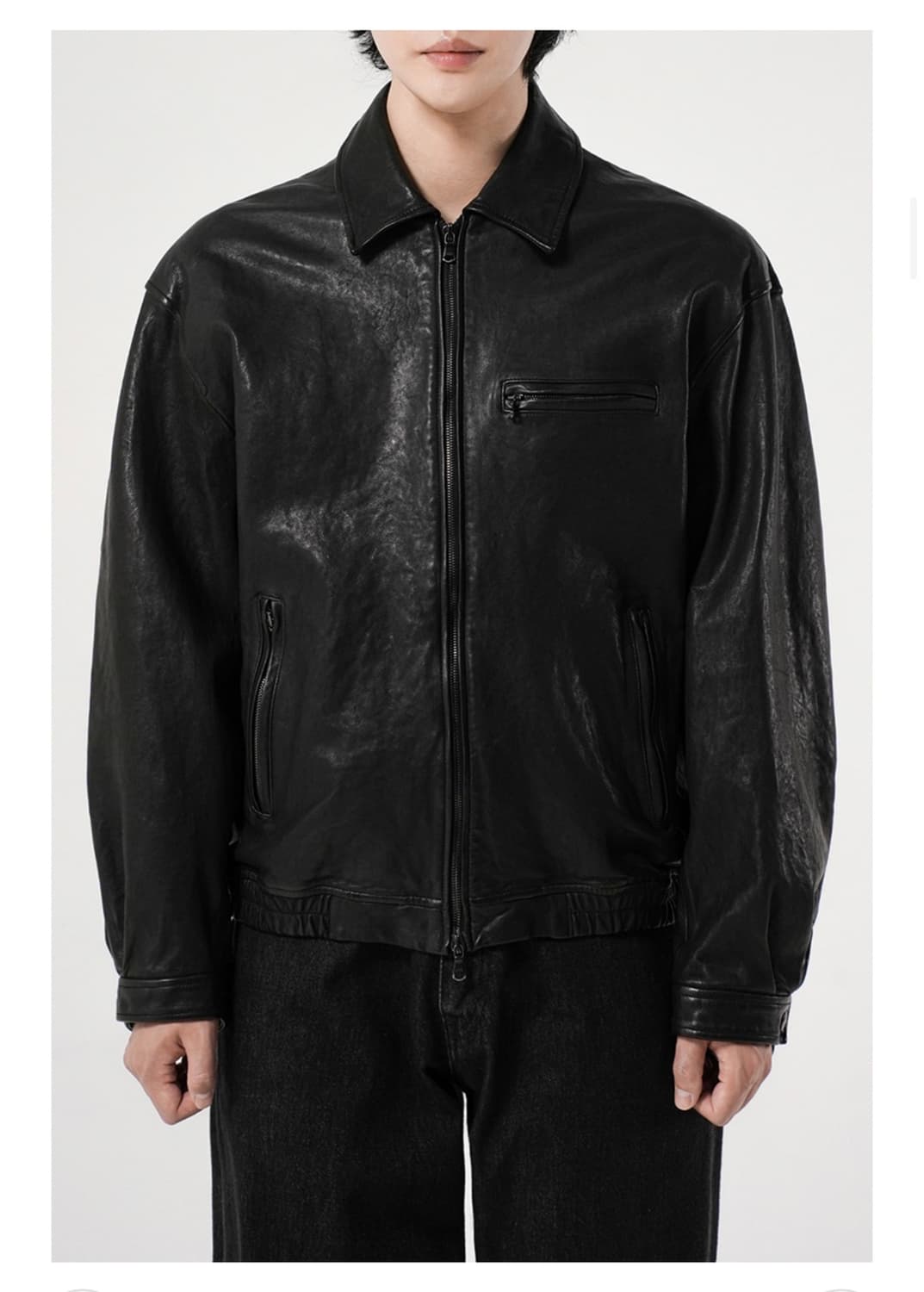 유니온블루 블랙에디션 레더자켓 새상품 상품이미지3