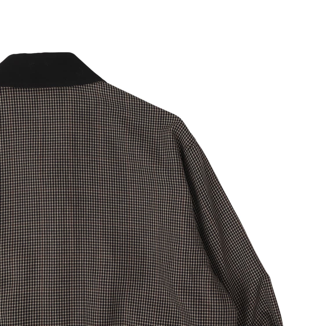 입생로랑 배색 카라 체크 울 블루종 자켓 상품이미지6