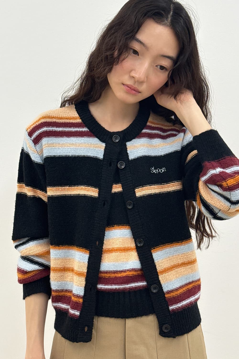 시눈 스트라이프 가디건 상품이미지2