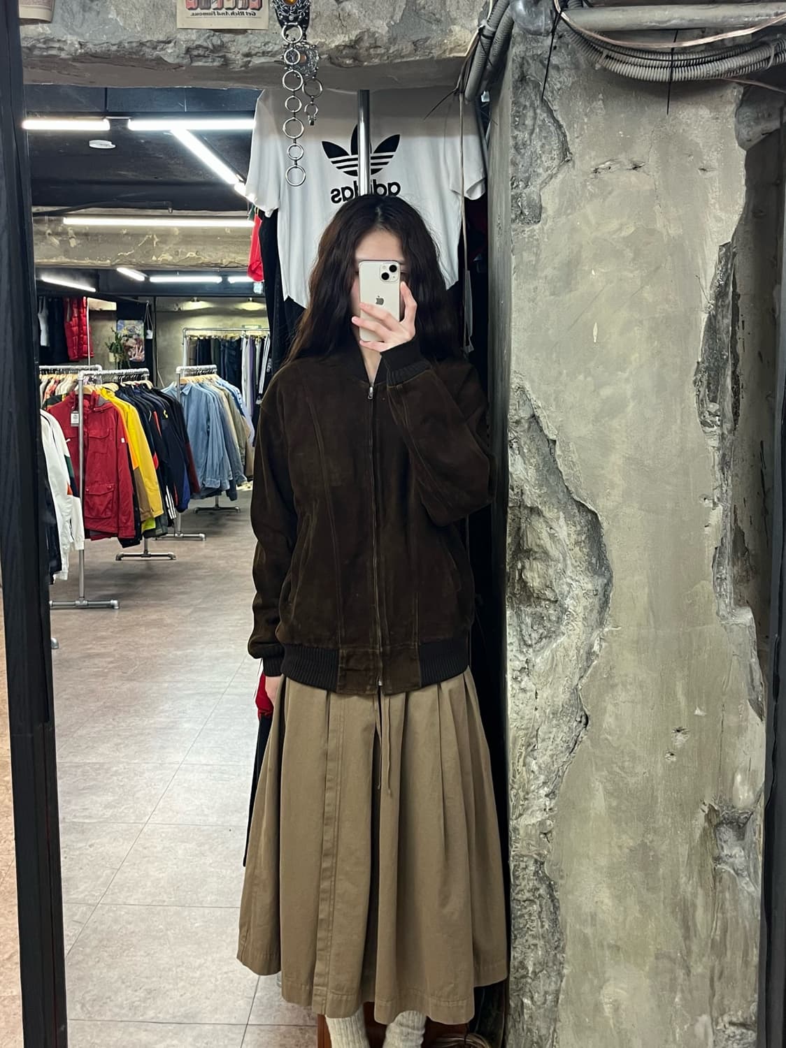 빈티지 스웨이드 집업 자켓 브라운 XL #csz2335 상품이미지2