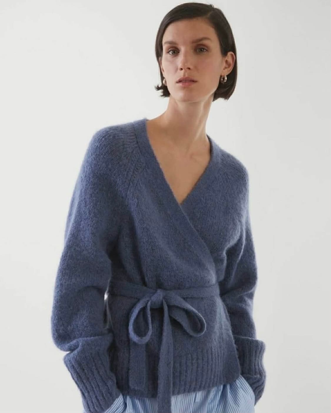 [S] 코스 랩 니트 알파카 울 가디건 상품이미지3