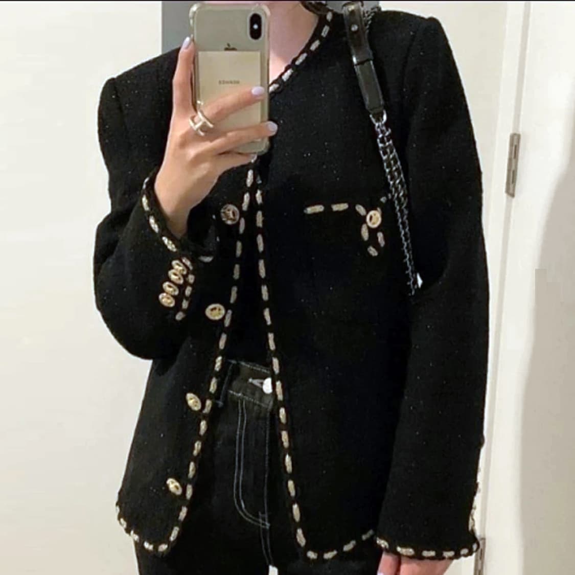 위아(WE ARE) 금장 빈티지 트위드자켓 55-66 새상품 상품이미지2