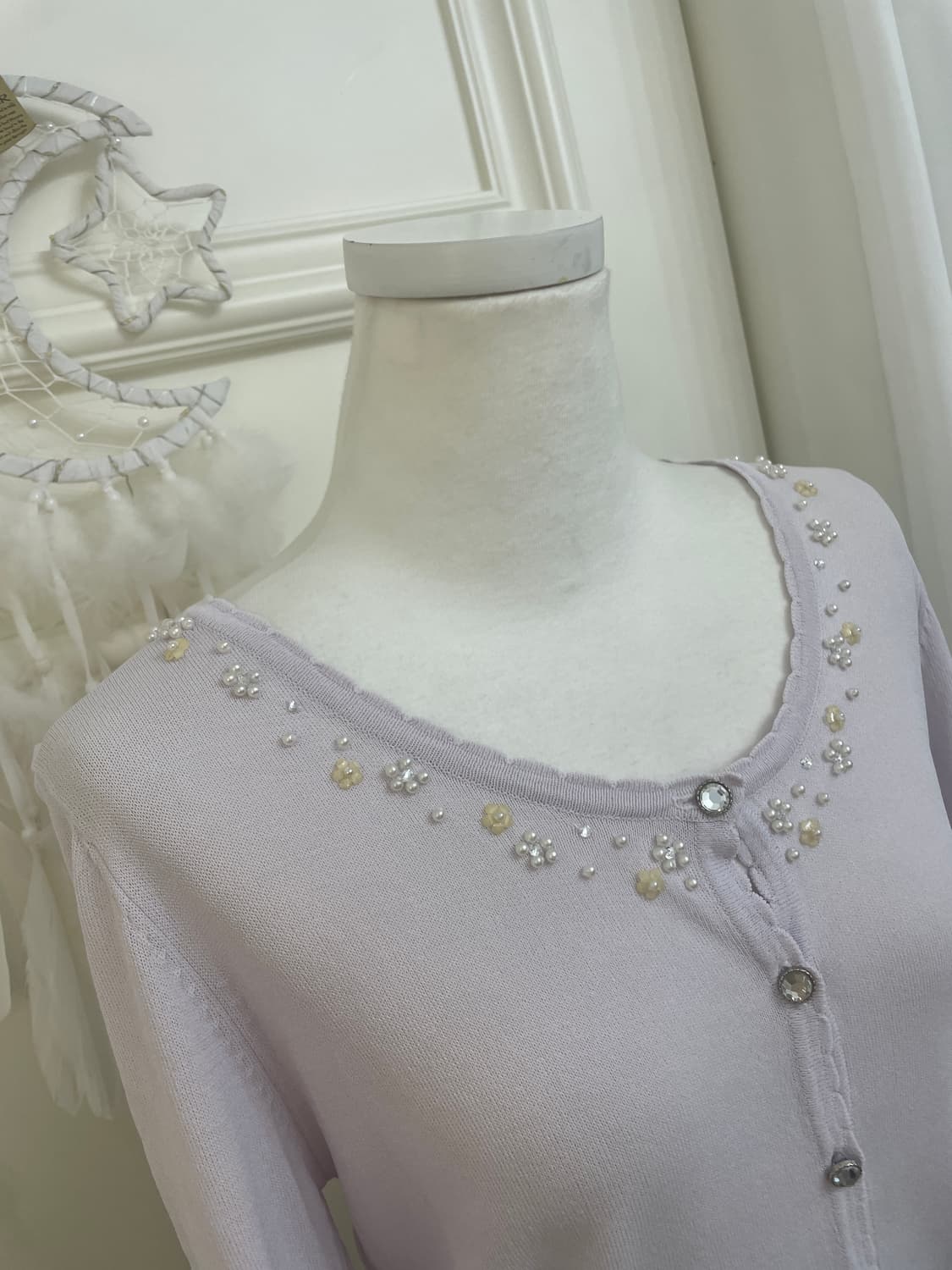 lavender pearl point crystal button card 상품이미지9