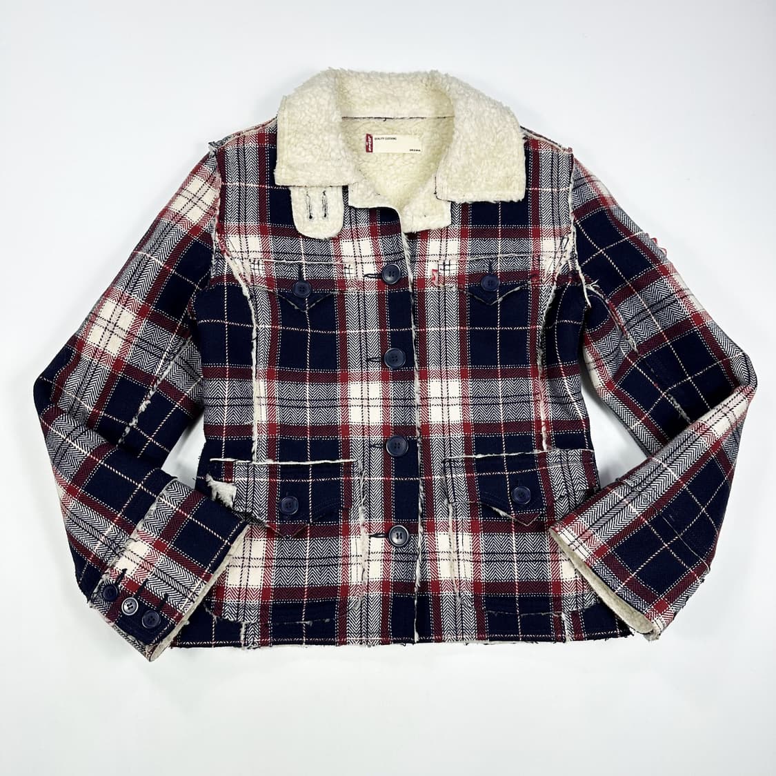 리바이스 여성 클래식 타탄체크 양털 웨스턴 자켓 여성M 상품이미지1