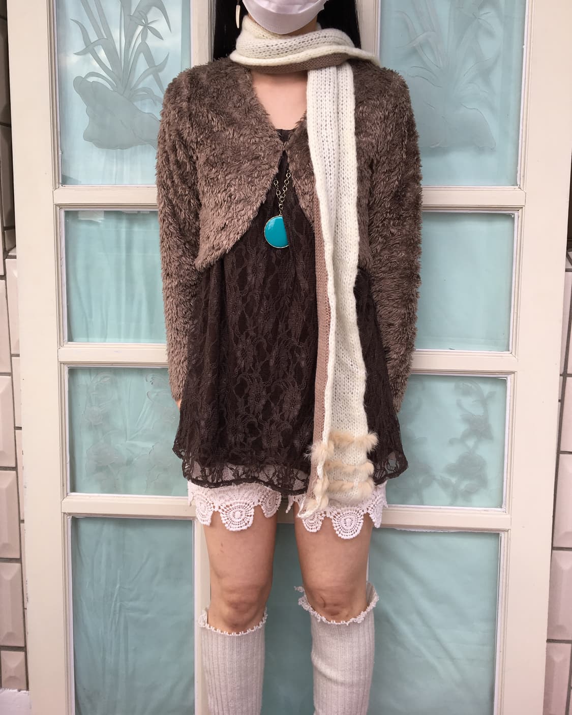  fur trimming knit reversible muffler 상품이미지5