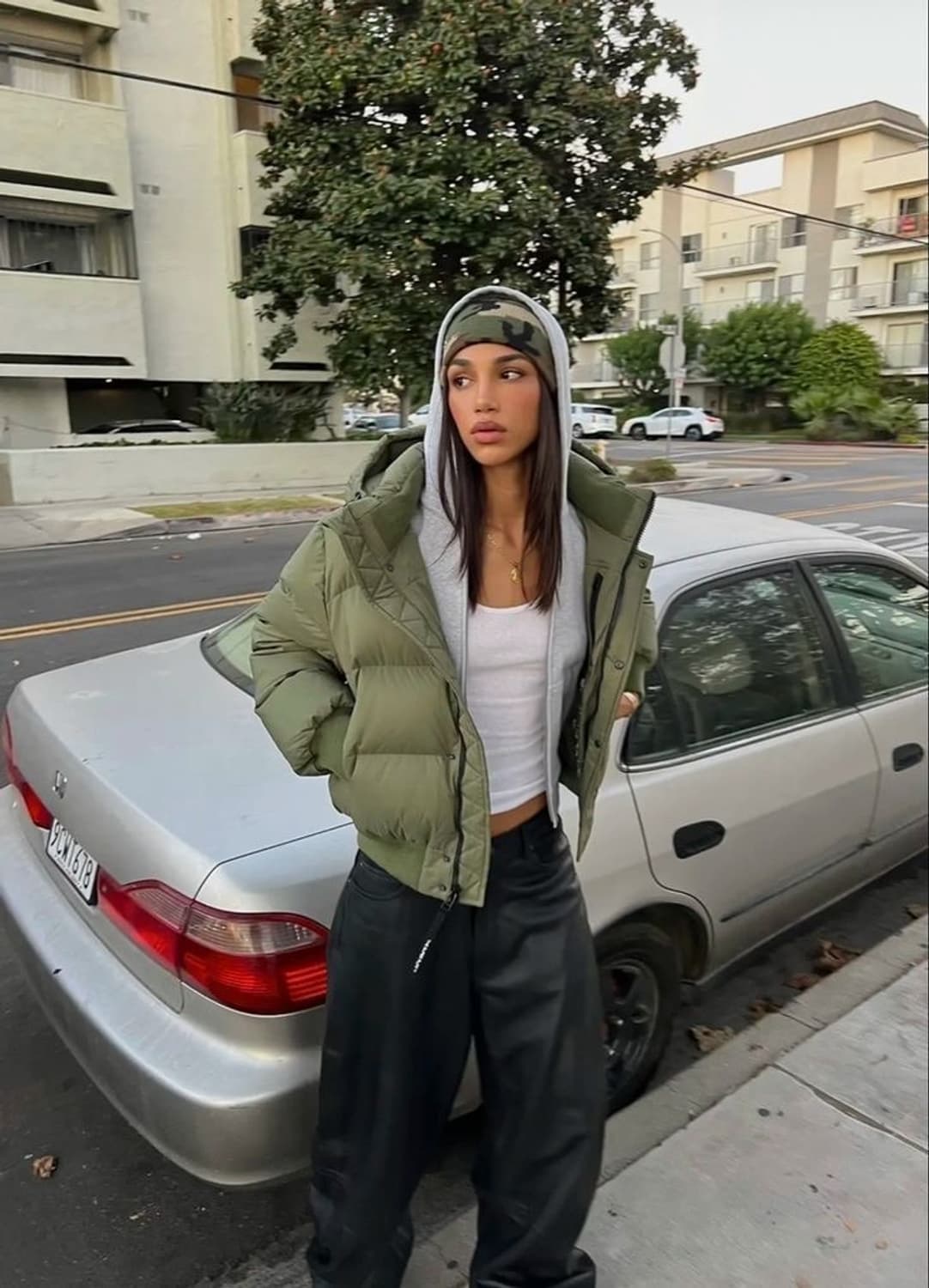 USA 카모플라쥬 패턴 플리스 비니 상품이미지5