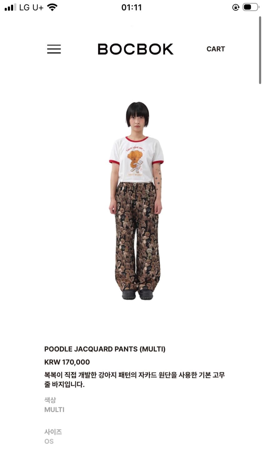 BOCBOK 복복 POODLE JACQUARD PANTS (MULTI) 상품이미지1
