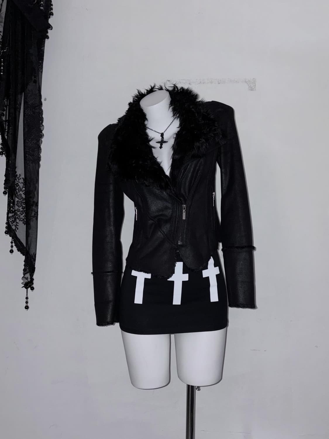 00s Dark archive item 양가죽 퍼 무스탕 패딩대용 상품이미지6