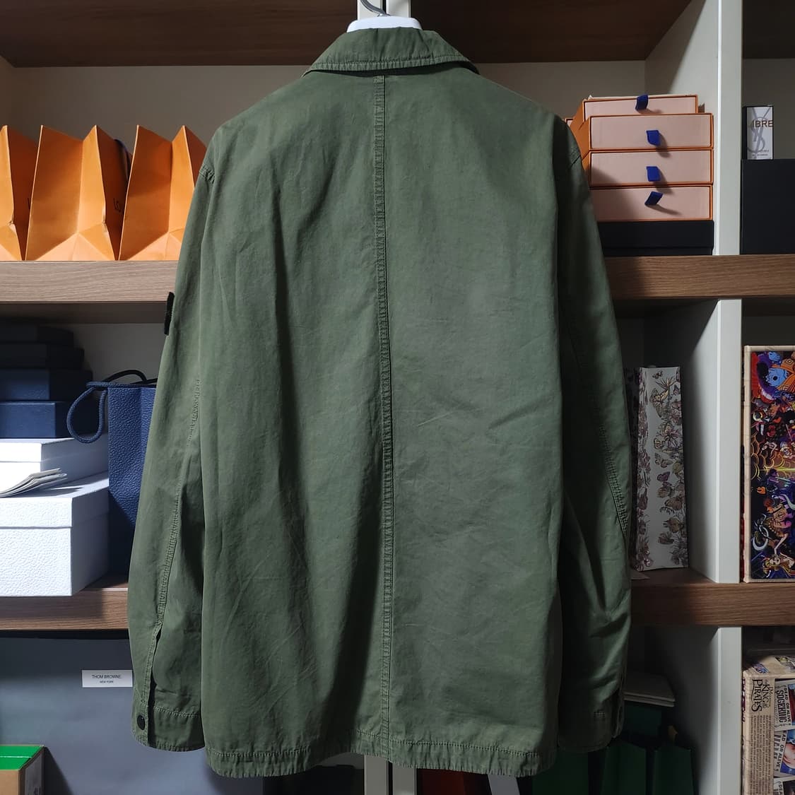 [새상품급]20SS 스톤아일랜드 올드이펙트 오버셔츠 L 카키 상품이미지2