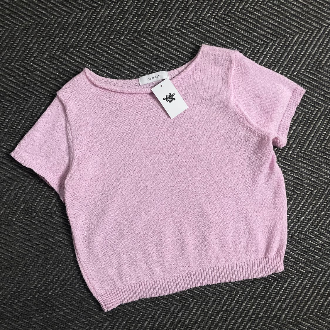 빈티지 우먼스 부클레 크롭 니트y 3208 상품이미지1