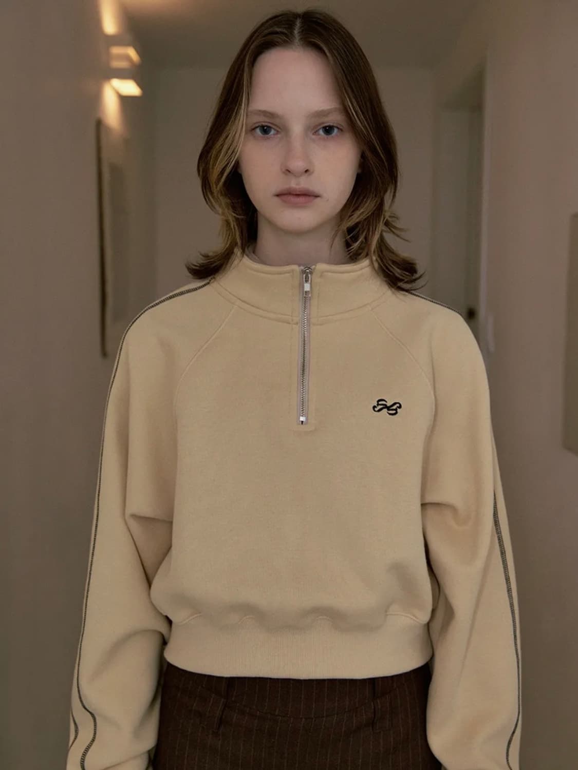 Sinoon RAGLAN HALF ZIP-UP SWEATSHIRT 상품이미지1