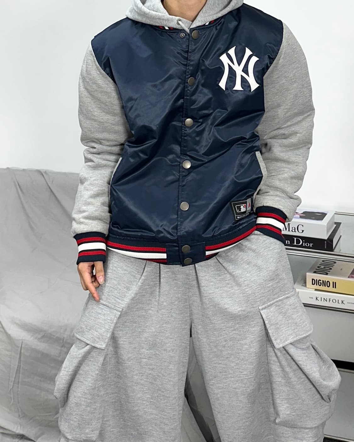 마제스틱 뉴욕양키스 네이비 스타디움 자켓 L 상품이미지2