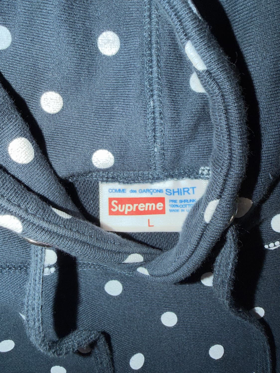 슈프림 꼼데 도트 후드 상품이미지3