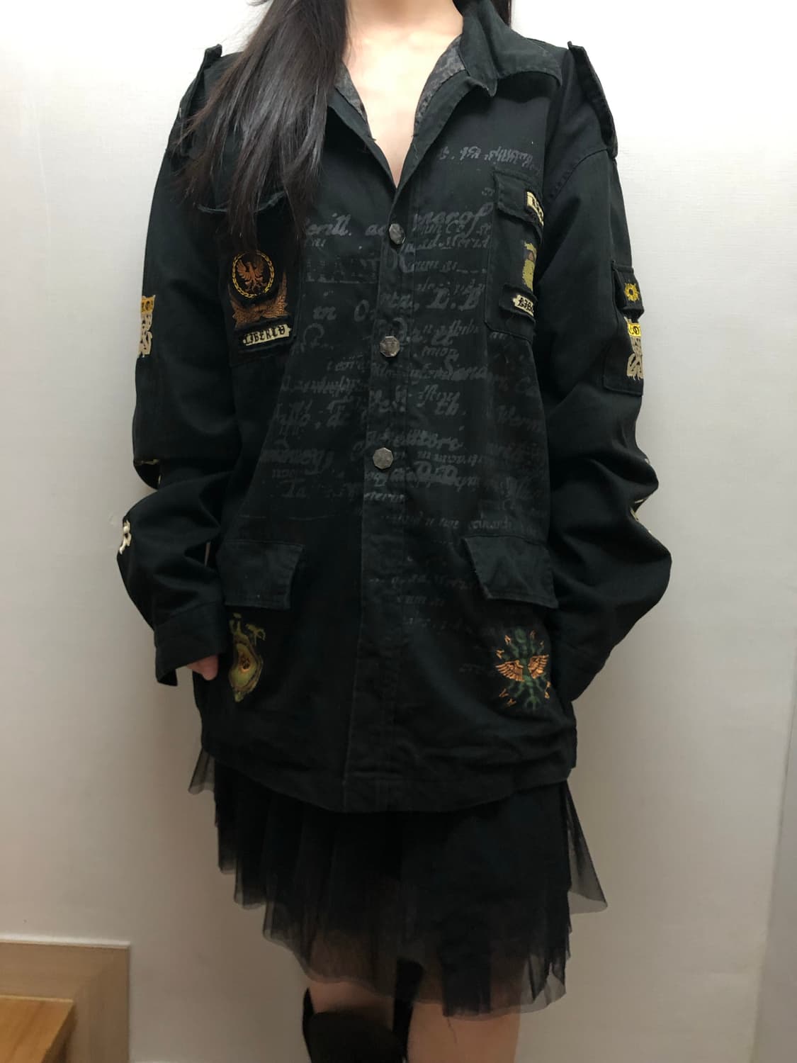 빈티지 블랙 펑크 디테일 자켓 상품이미지4