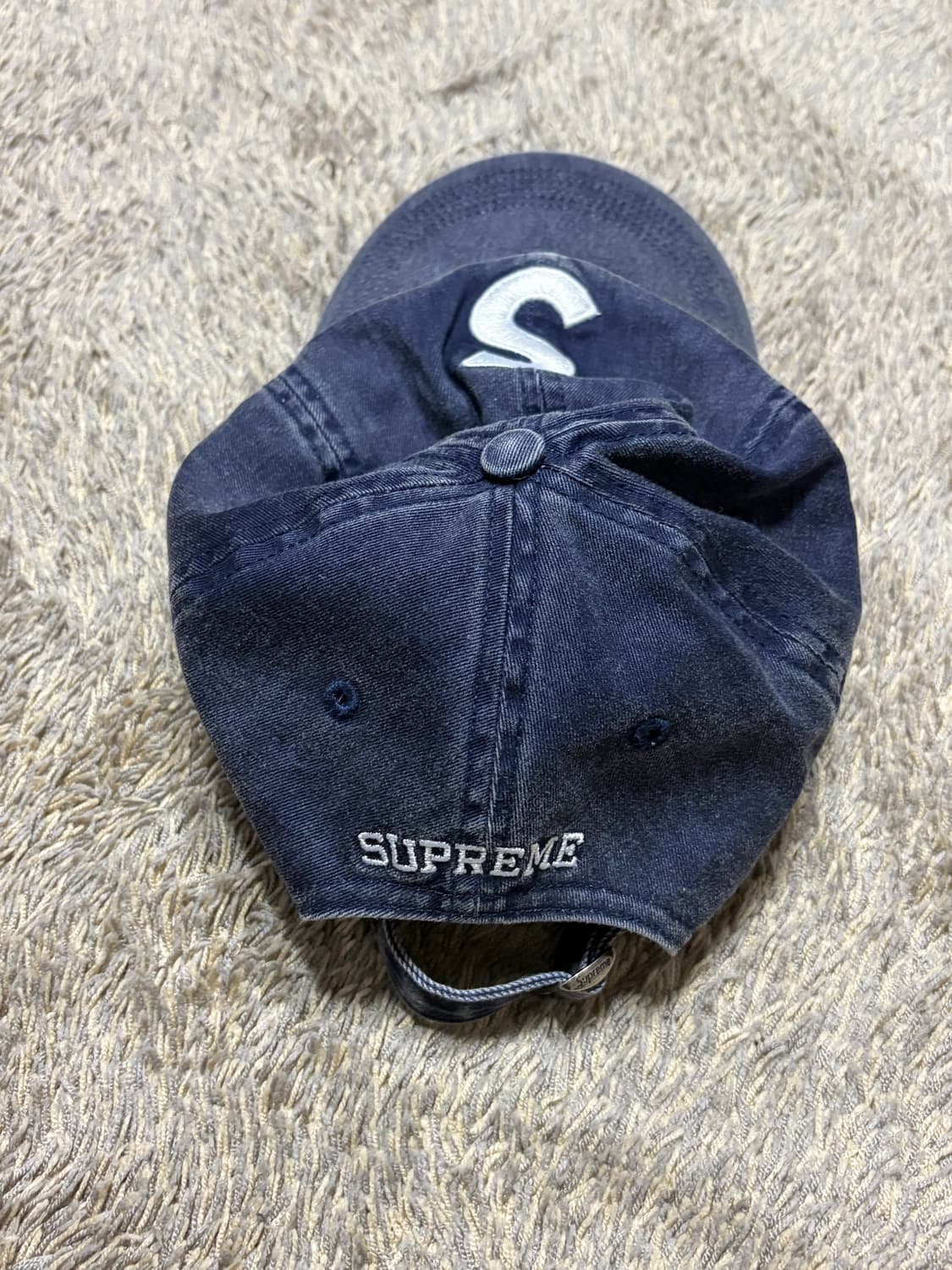 슈프림 피그먼트 S 로고 6패널 네이비 캡 모자 상품이미지3