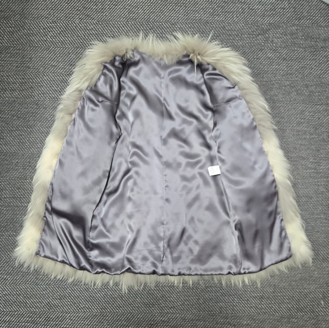 퍼코트 여우털 롱자켓 아이보리/그레이 상품이미지3