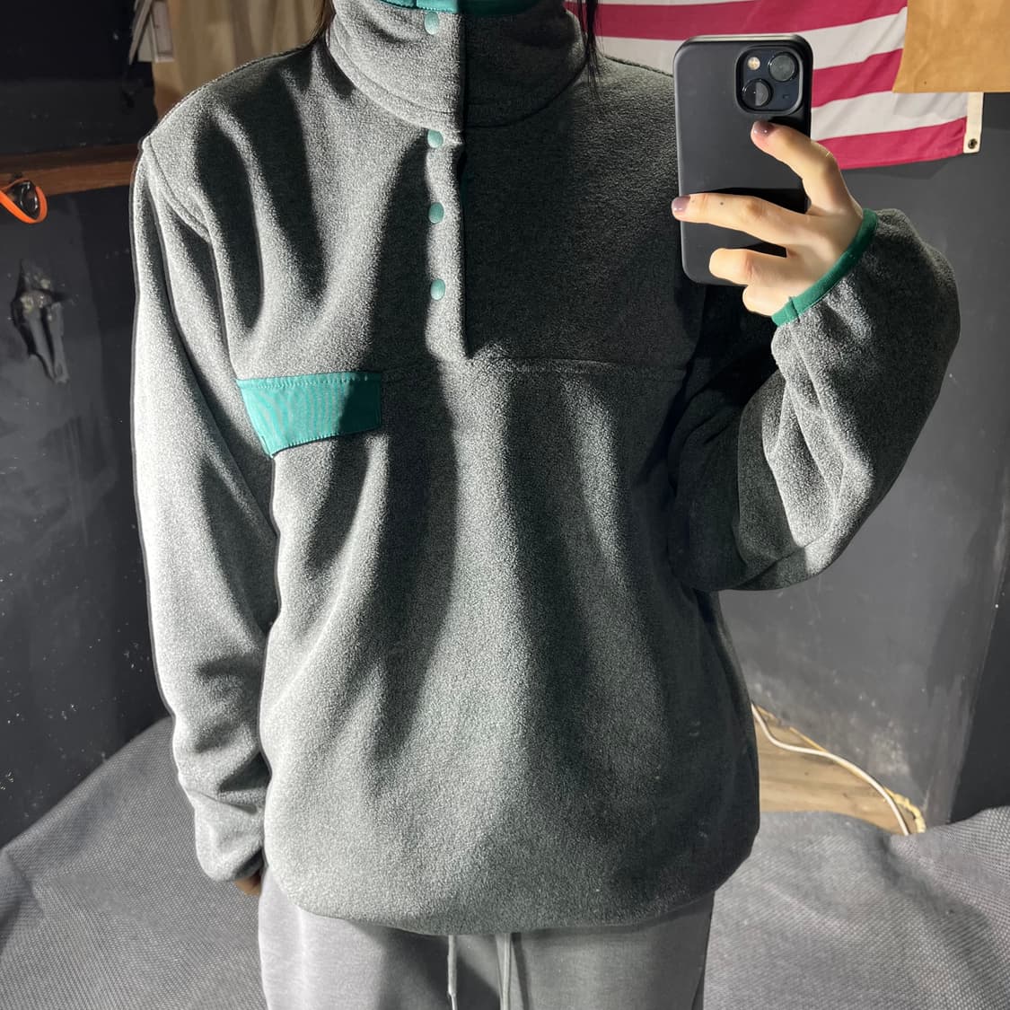 (새상품) 빈티지 아웃도어 플리스 스냅티 상품이미지2