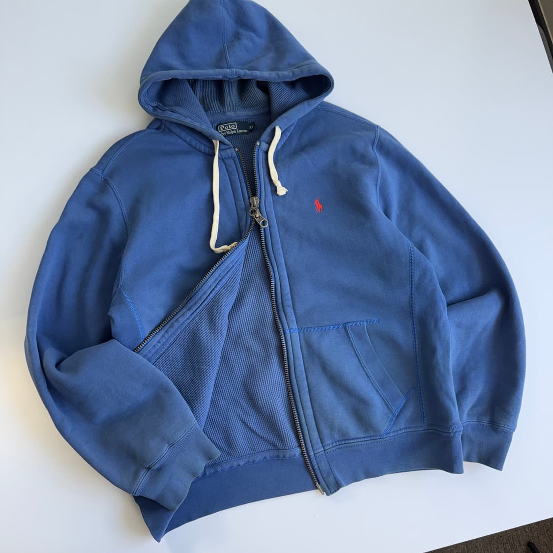 Polo 폴로 랄프로렌 90‘s 피그먼트 블루 써멀 후드자켓 상품이미지1