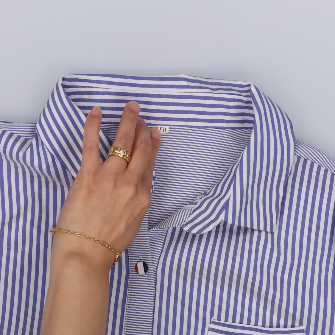 XXL 빈티지 여성 스트라이프 7부셔츠 0420H1 상품이미지3