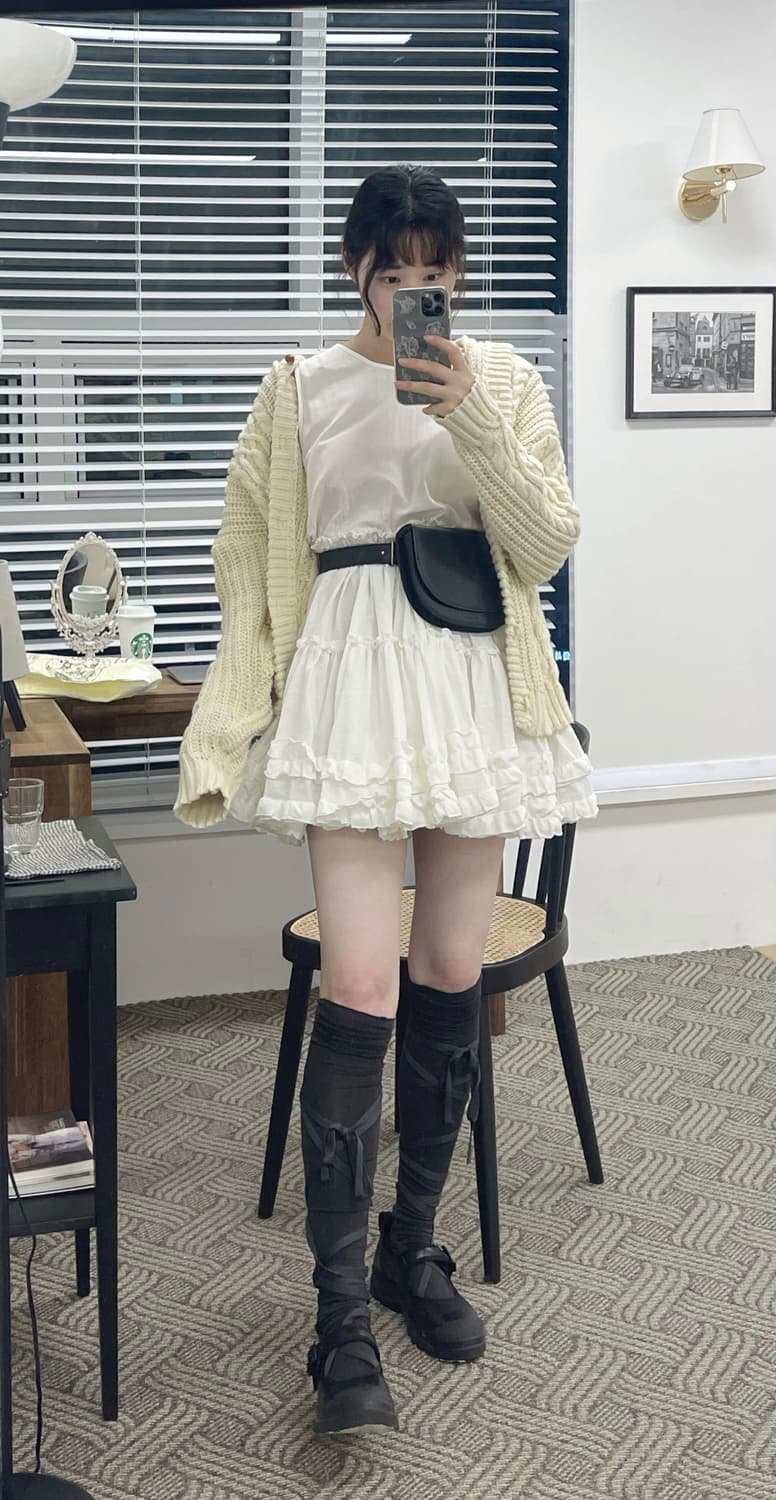 슬리브리스 캉캉 미니 원피스 상품이미지1