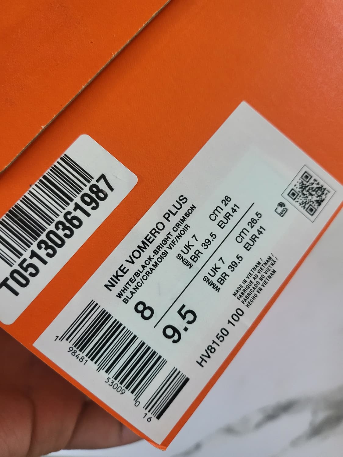 [260] 나이키 줌 보메로 플러스 화이트 브라이트 크림슨 상품이미지3