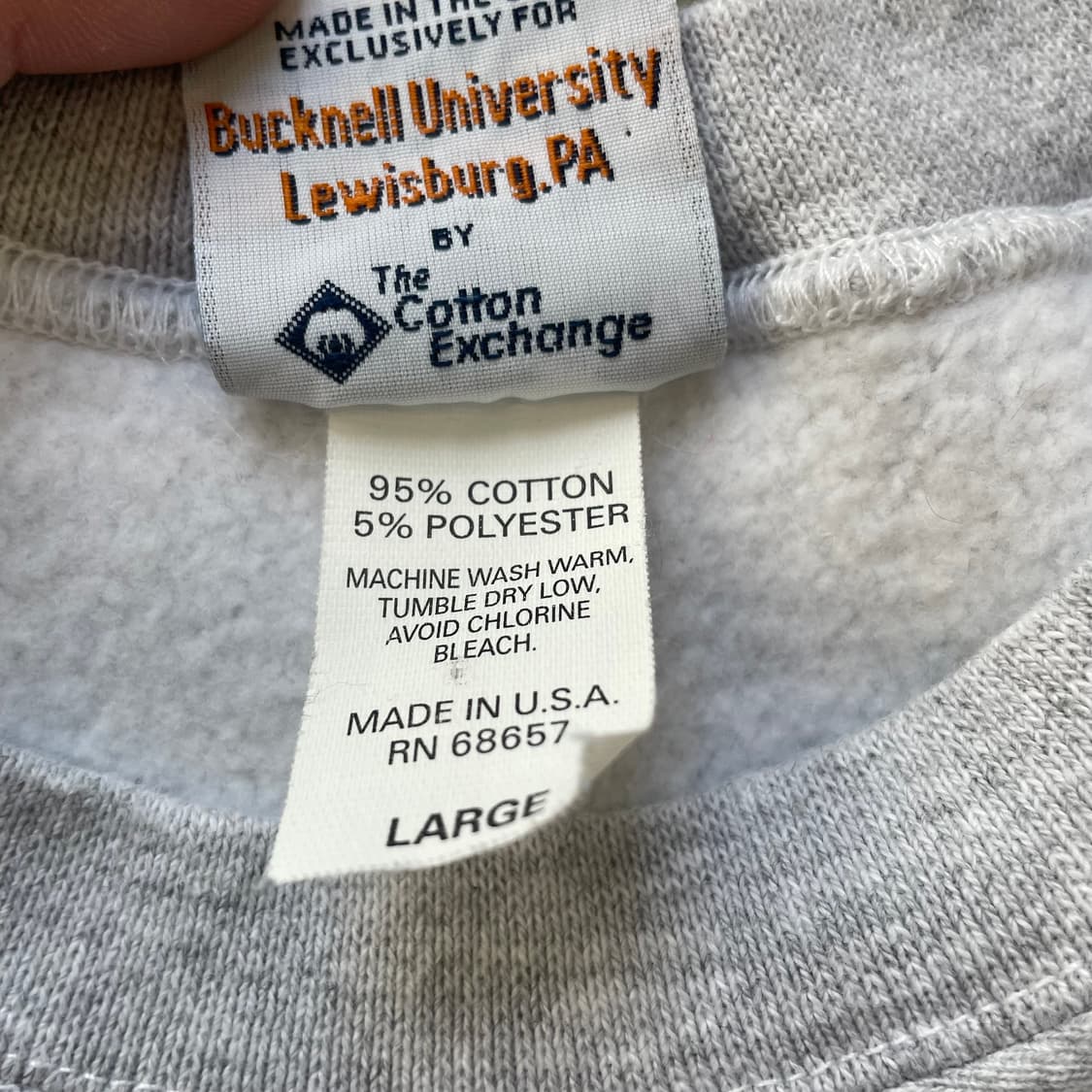 빈티지 리버스위브 스웻셔츠 made in usa 그레이(네이비/오렌지) 상품이미지5