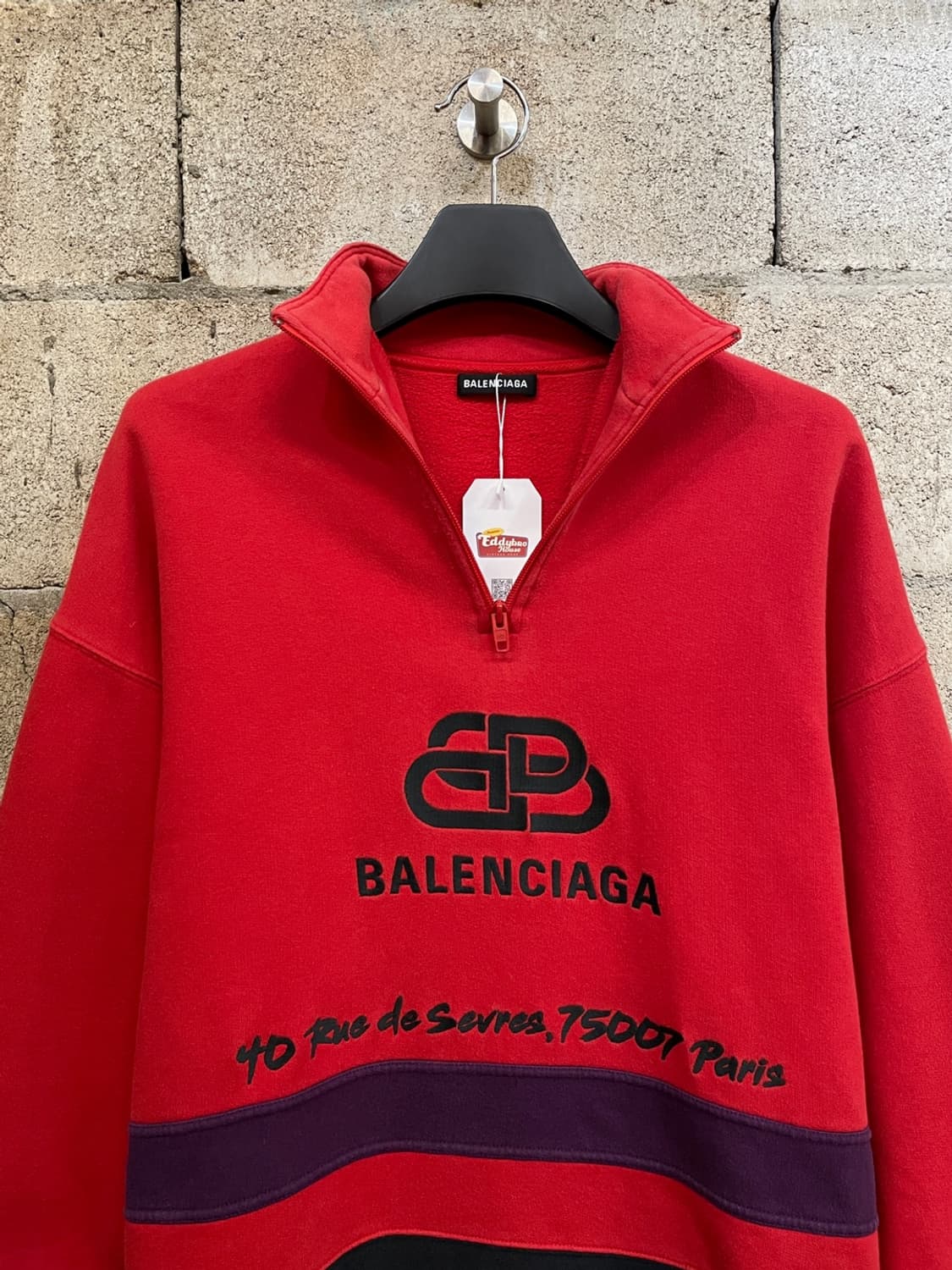 발렌시아가 BB 로고 반집업 맨투맨 상품이미지2