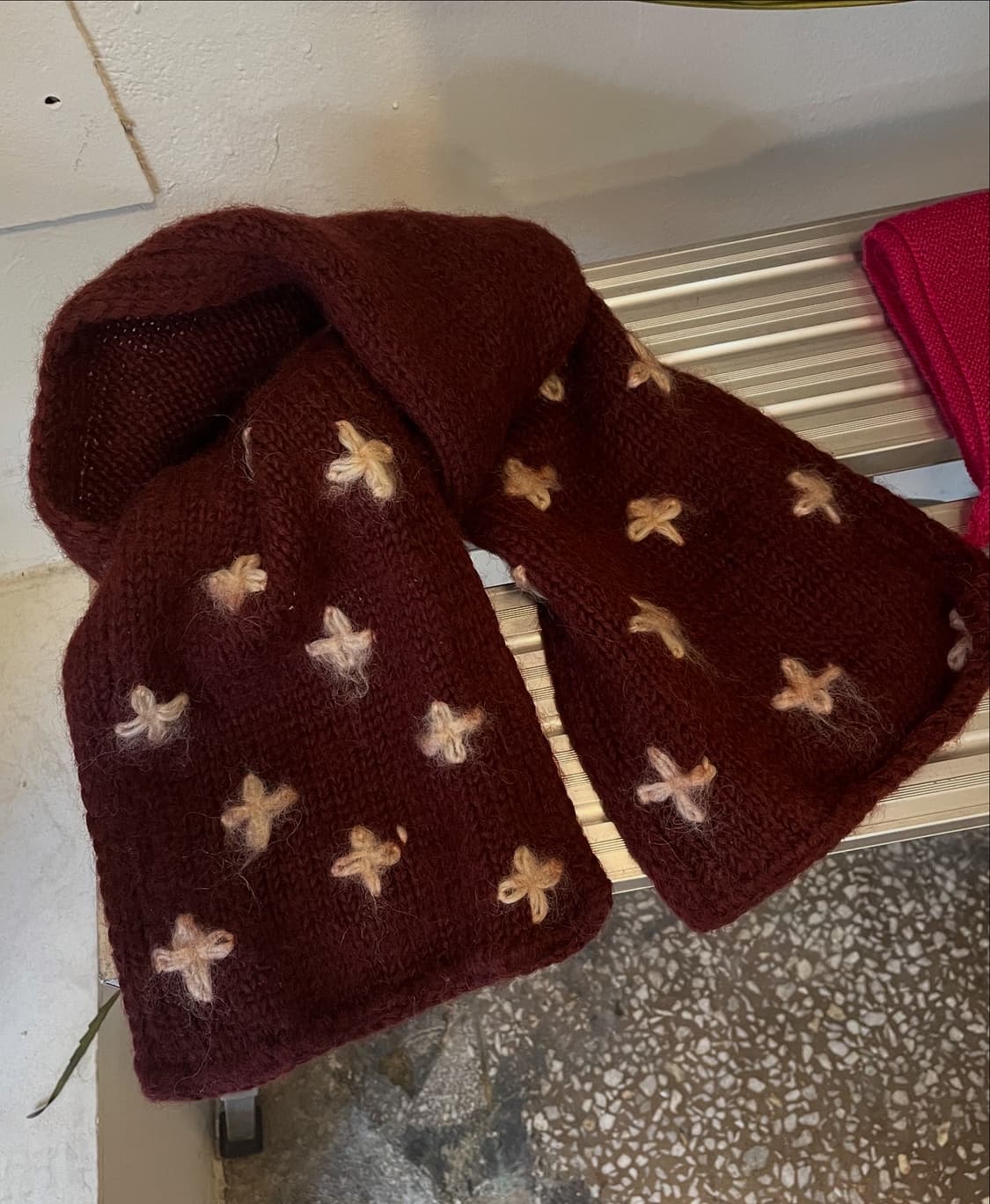 버건디 울니트 머플러 [무배] 상품이미지1