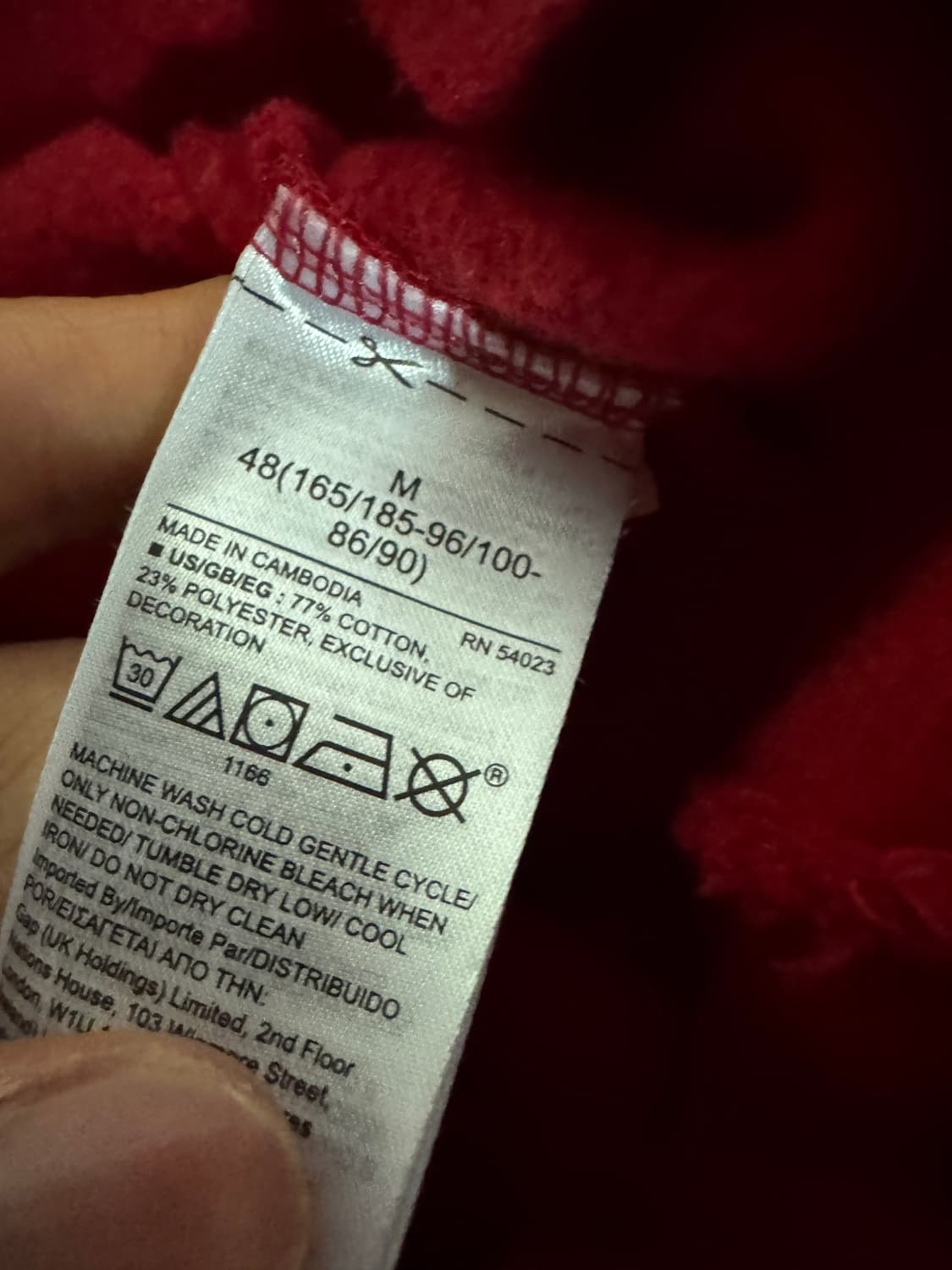 GAP 갭 레드 스웻 기모 후드티 M 상품이미지4