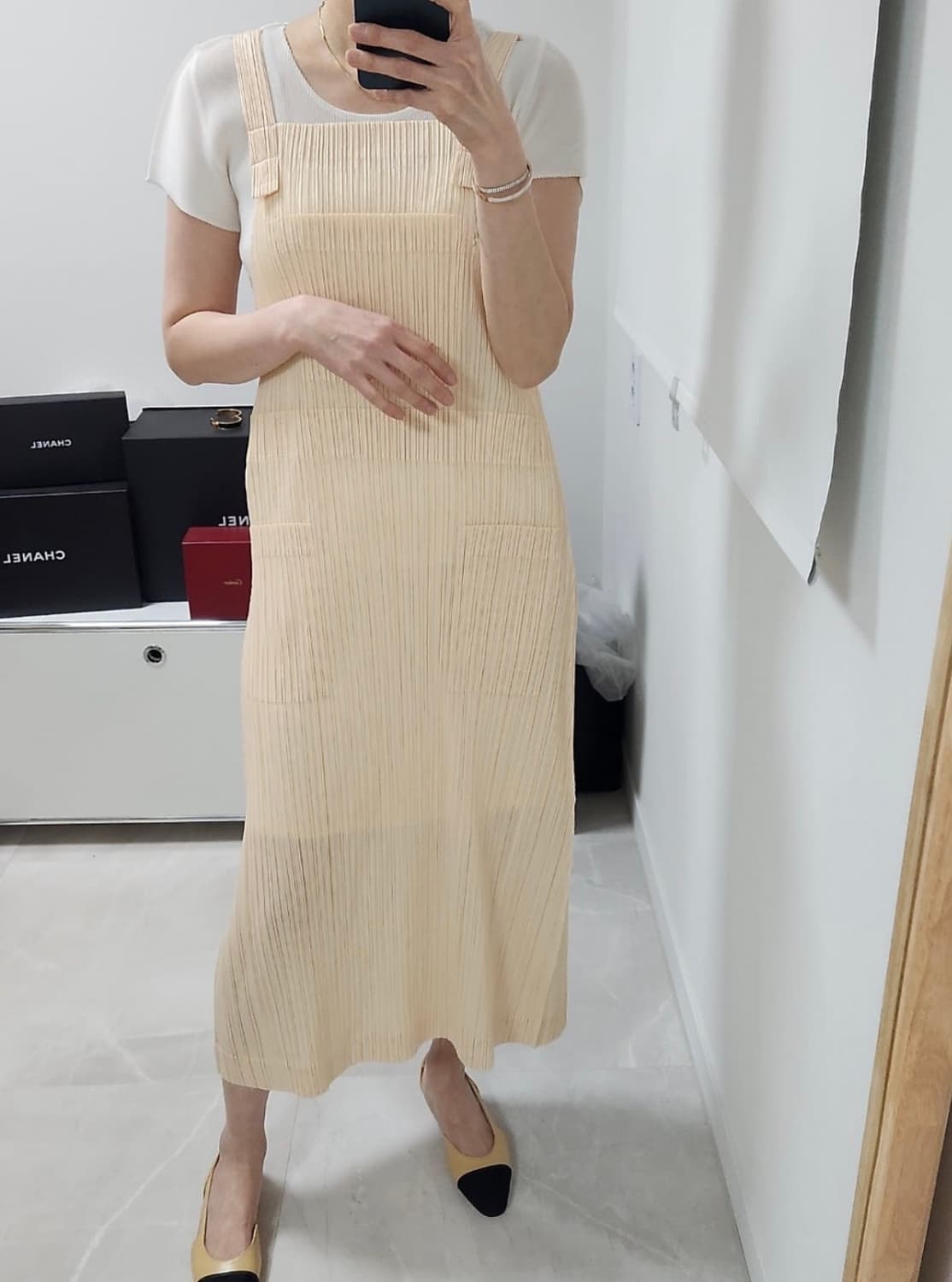 플리츠플리즈 멜빵원피스 상품이미지2