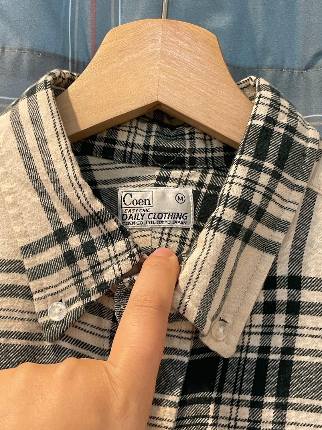 Coen 체크셔츠 아이보리그린 상품이미지3