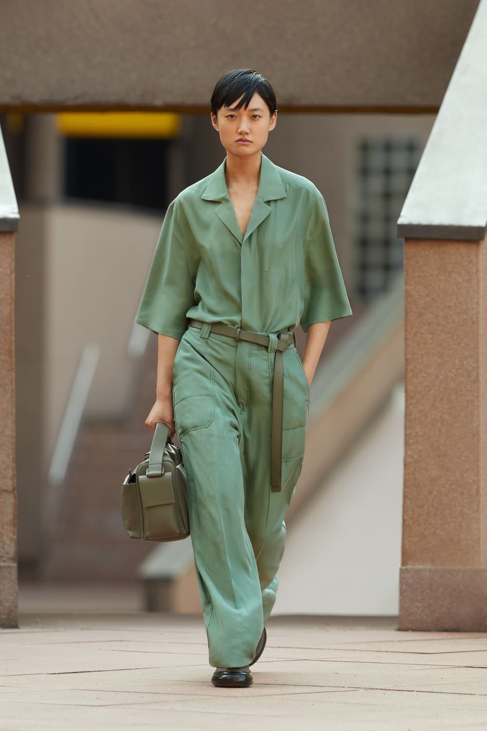 [48R]22ss 에르메네질도 제냐 꾸뛰르 xxx 실크 팬츠 그린 상품이미지1