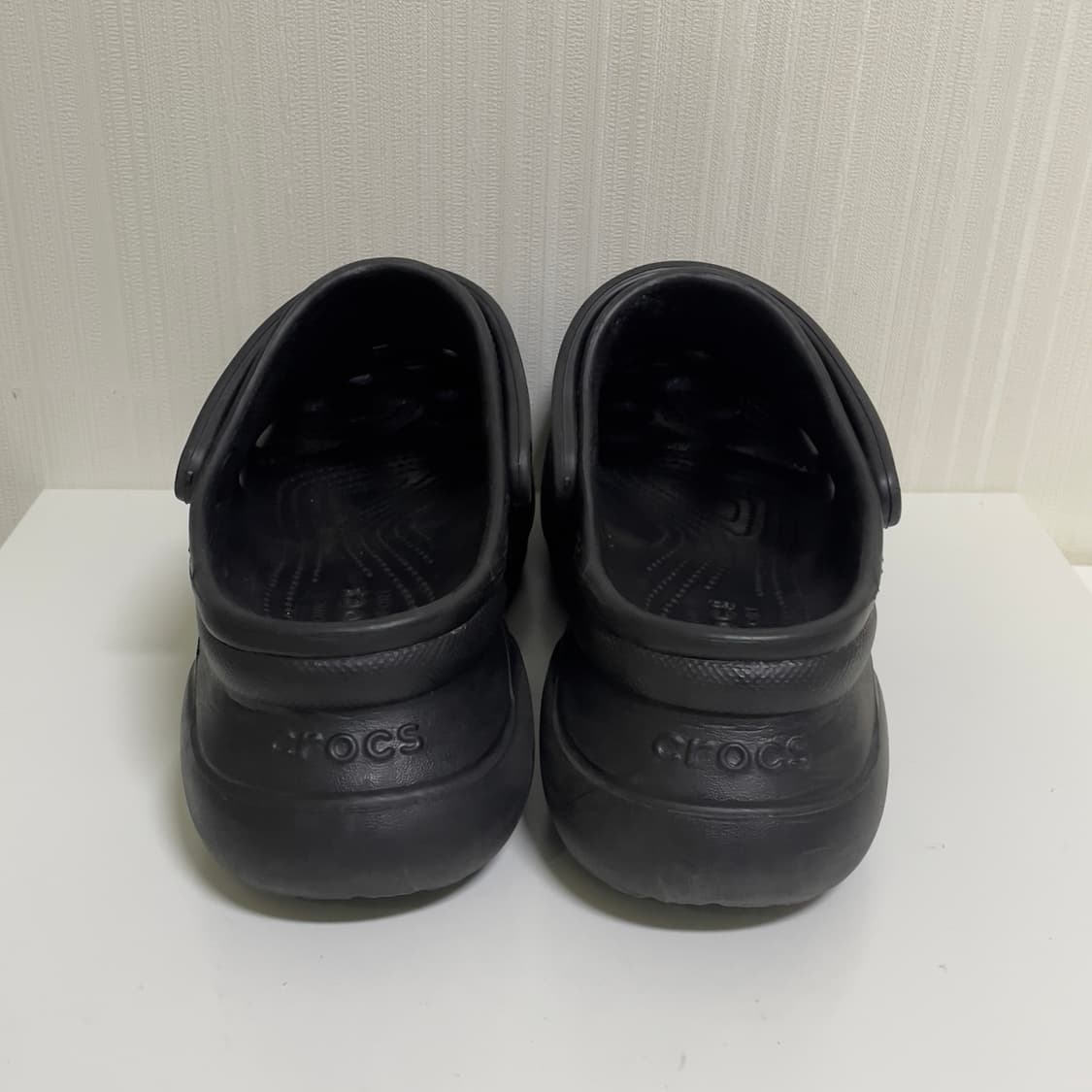 [W7] 235-240 크록스 클로그 올블랙 키높이 통굽 슬리퍼 상품이미지6
