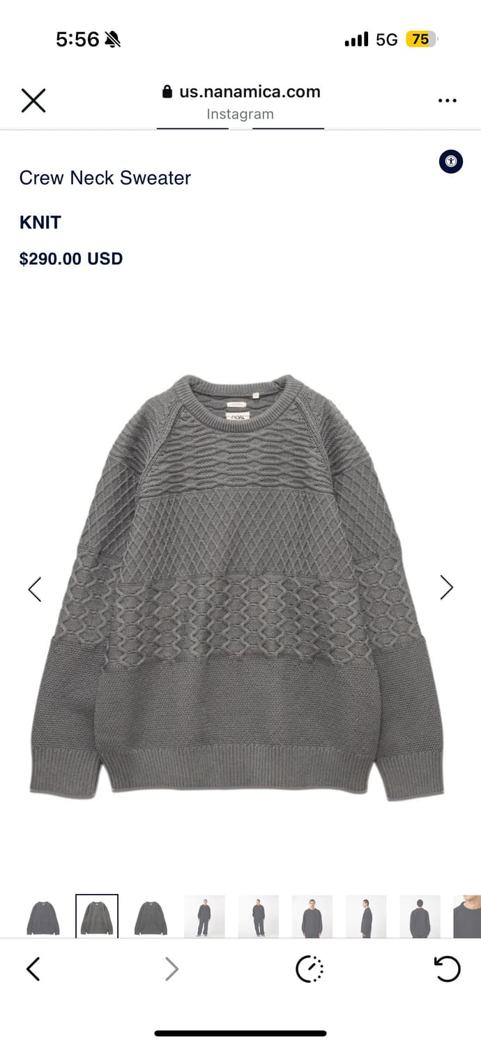 NANAMICA CREW NECK SWEATER 상품이미지1