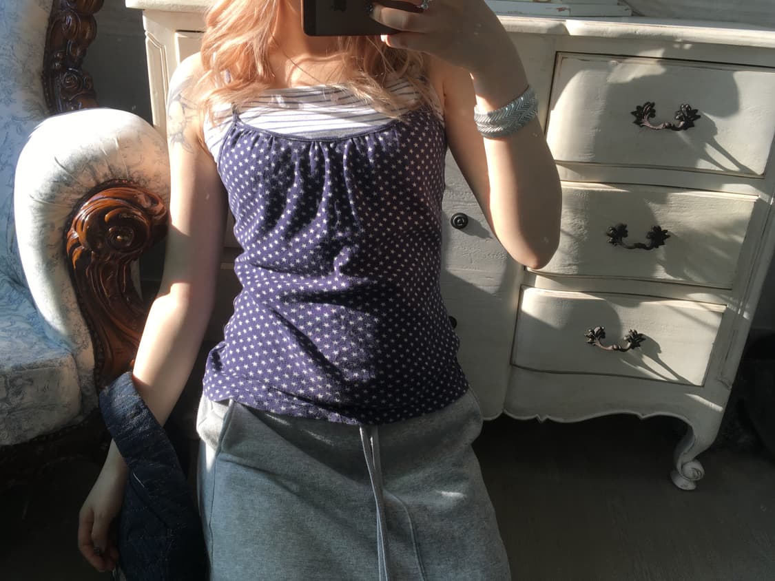 Set) 별 패턴 슬리브리스 + 스트라이프 슬리브리스 상품이미지2