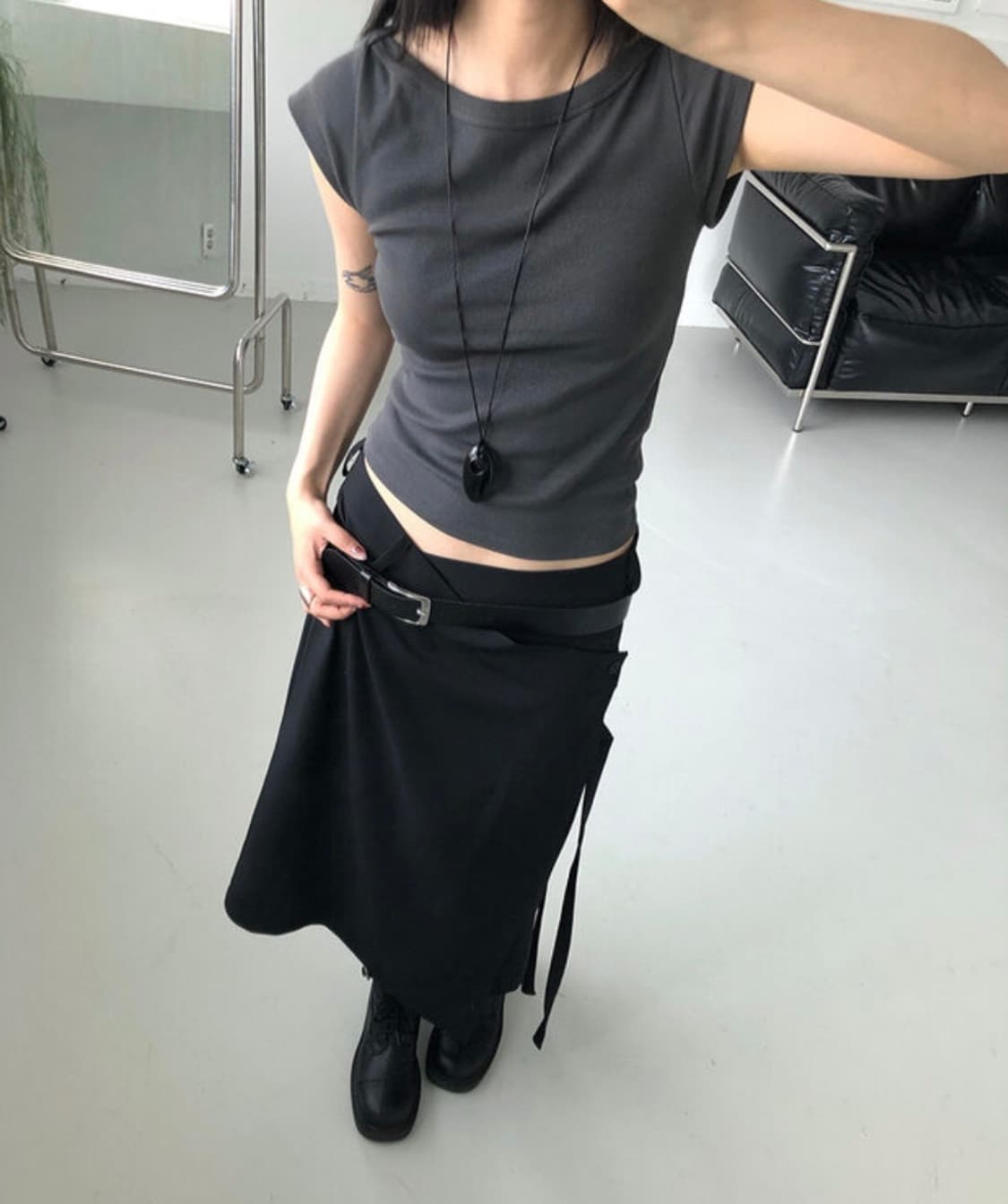 보트넥 반팔티 상품이미지3