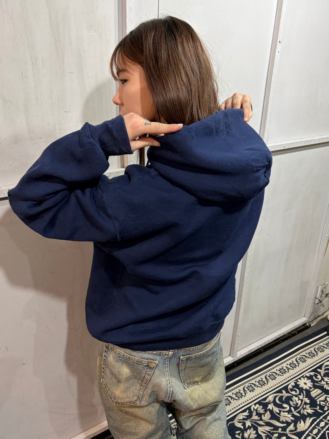 90s UCLA navy U.S.A hoodie 상품이미지4