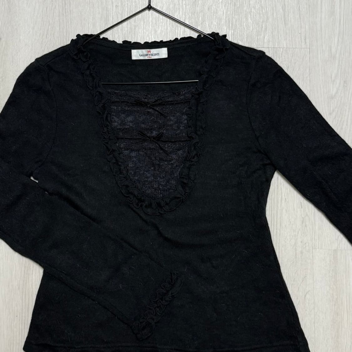 gallery visconti 레이스 니트티 상품이미지1