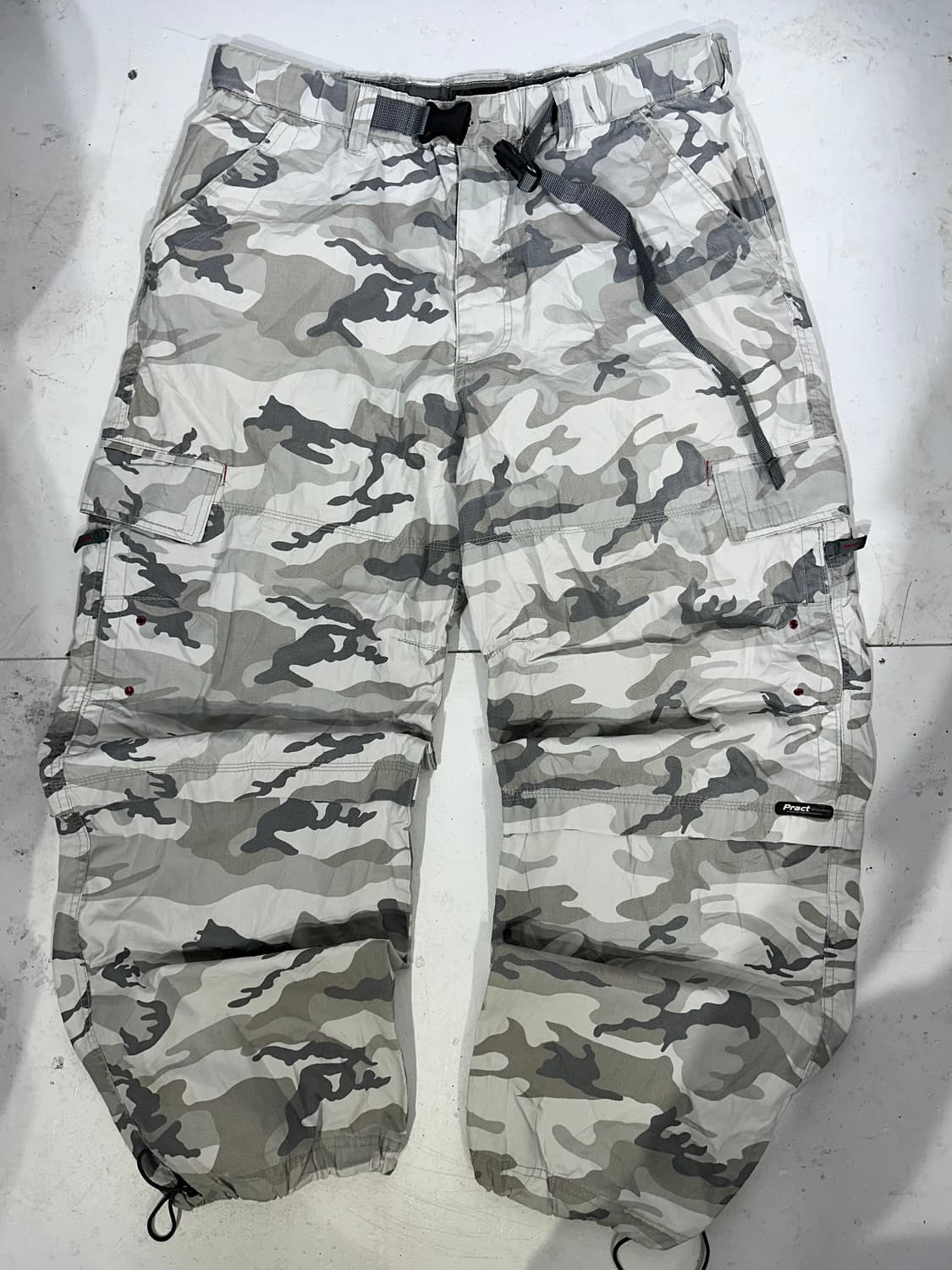 빈티지 그레이 카모 카고 와이드 팬츠 L 상품이미지4