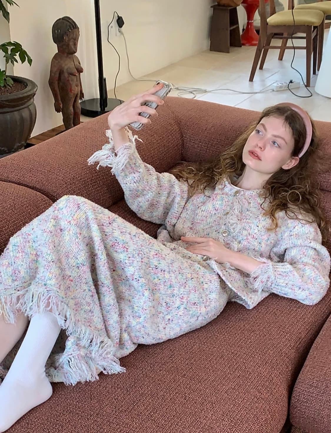 시눈 무스 니트 스커트 (1회착) 상품이미지1