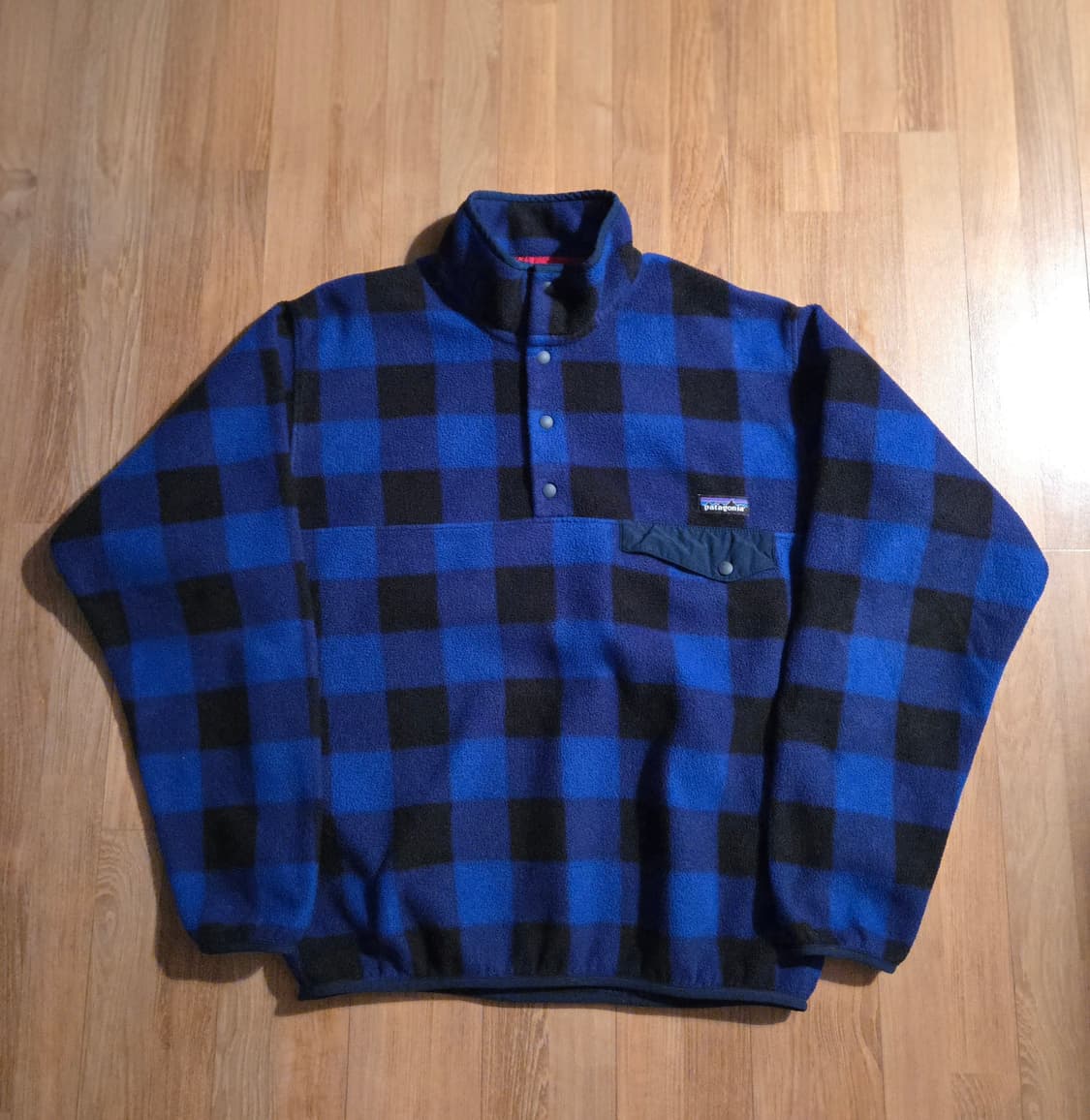 (M)파타고니아 버팔로 블루 체크패턴 신칠라 플리스 후리스 상품이미지1